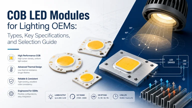 COB LED Modules for Lighting OEMs Types, Key Specifications, and Selection Guide