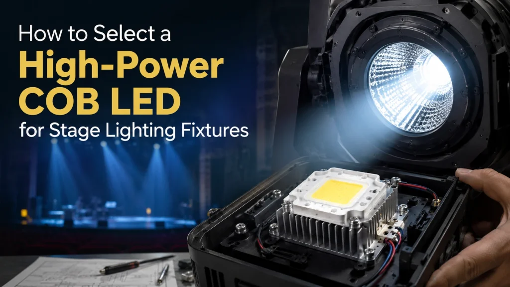 How to Select a High-Power COB LED for Stage Lighting Fixtures Output, Color, Optics, Flicker, and Thermal Design