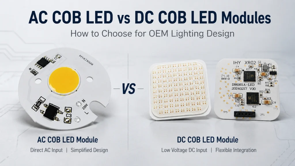 AC COB LED vs DC COB LED Modules How to Choose for OEM Lighting Design